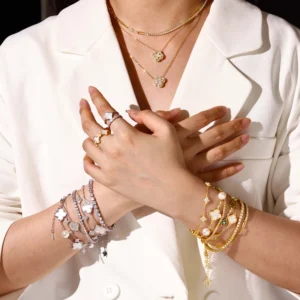 S925 Silver jewelry Set, agate Emerald chain bracelet, Femms four-leaf clover bracelet for women and men