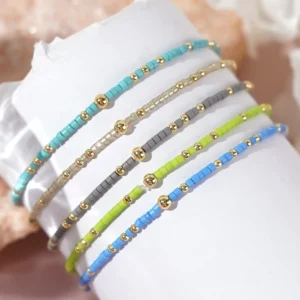 Fashionable Little Seed multi-copper bead bracelet Rainbow Jewelry 2025 New Handmade gift for women